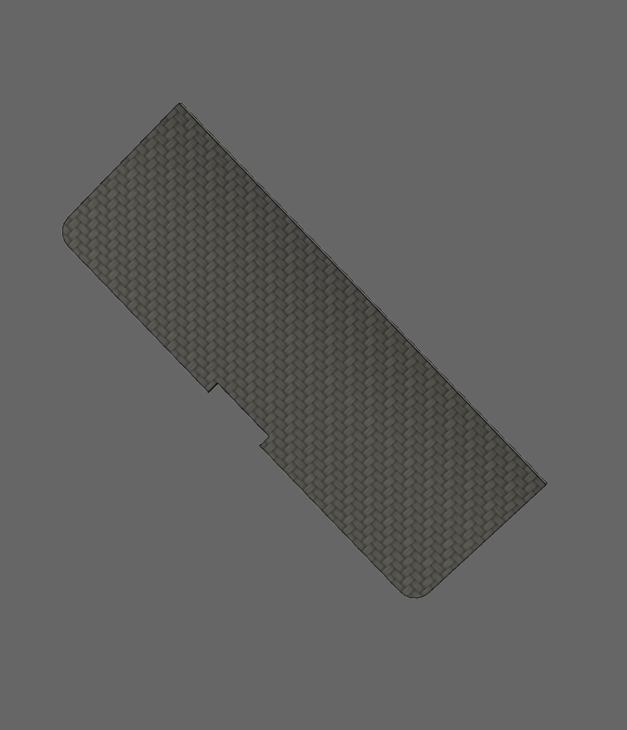Rendered image of the lid for the custom center console plate.