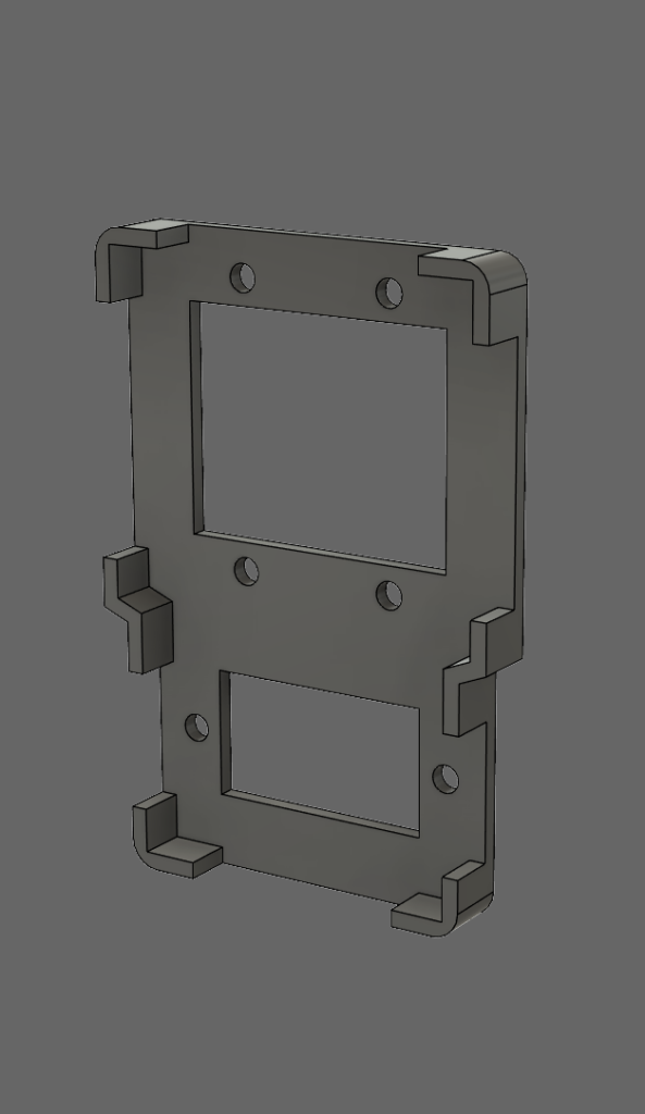 Rendered image of a custom switch holder for the center console plate.