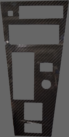 Image of a custom center console plate for a Chevrolet Corvette.