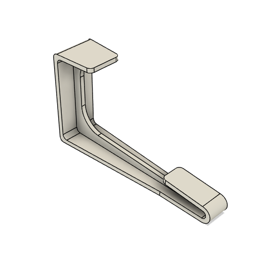 Rendered image of RV curtain hook.